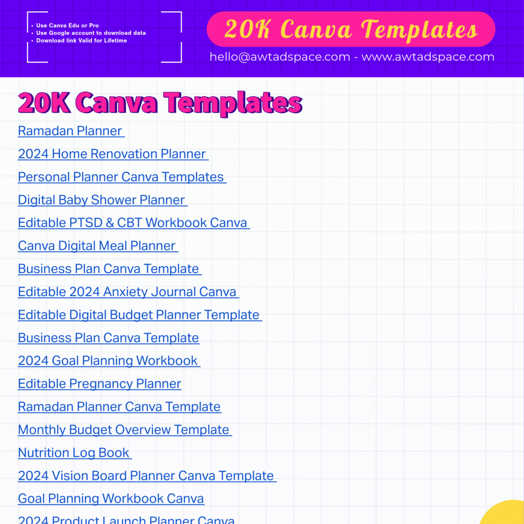 20K Canva Templates